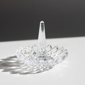 Vintage Clear Glass Ring Holder